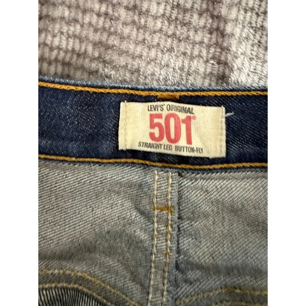 Levis‎ 501 Original Fit Jeans Mens 42x32 Medium Wash Blue Straight Leg Denim